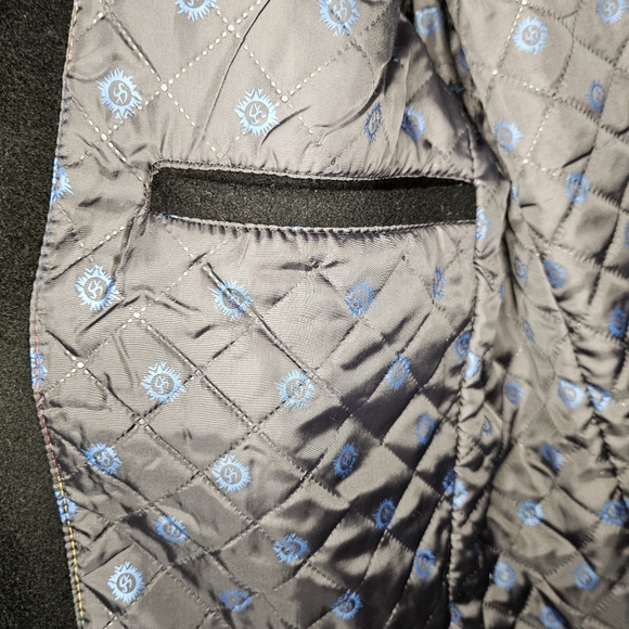 Men’s Jet Black Wool Blend Car Coat Tailored Classic Minimalist Jacket Size Med - Picture 13 of 16